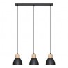 SUSPENSION 3 LAMPES EN METAL DESY NOIR 15CM