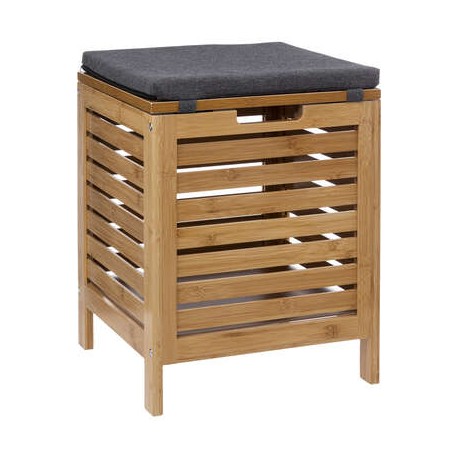 TABOURET COFFRE RANGEMENT BAMBOU