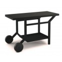 TABLE ROULANTE ACIER NOIR/GRIS POUR PLANCHA 450X600X750MM