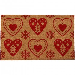 TAPIS EXTERIEUR COCO COEURS ROUGES 45X75CM