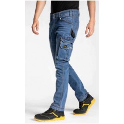 PANTALON JEANS JOB BLEU MULTIPOCHES STRETCH COTON