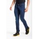 PANTALON JEANS WORK0 STONE BROSSE BLEU COUPE DROITE AJUSTEE